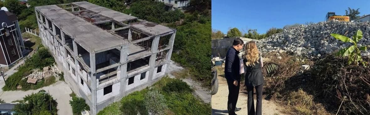 Снос самовольной постройки в микрорайоне Соболевка в Сочи